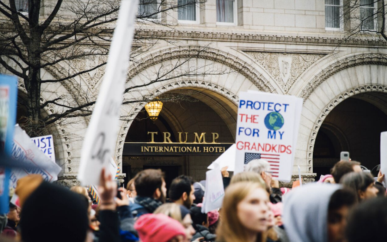 The march leads to DC's Trump International Hotel.