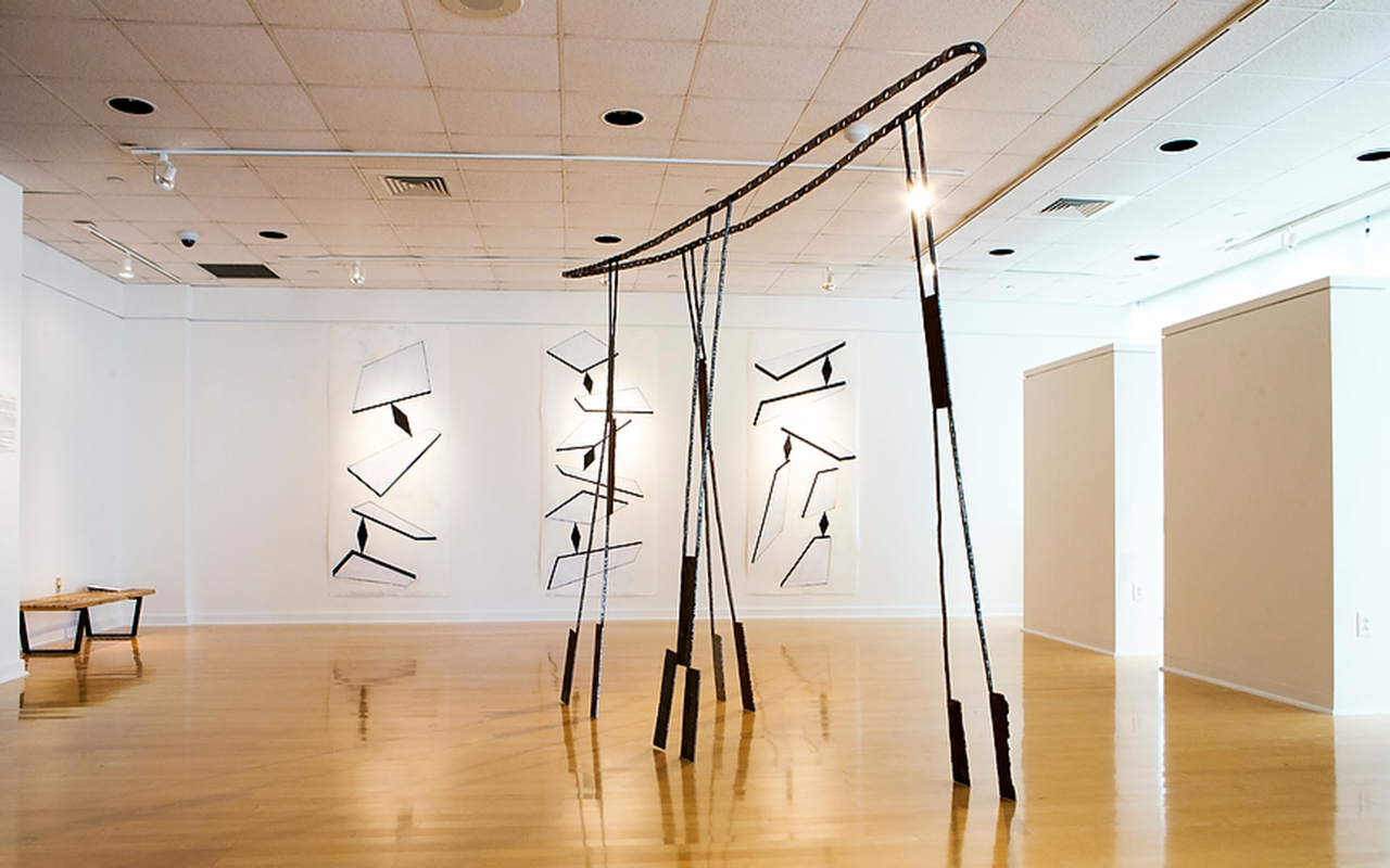 SPATIAL CONTRASTS:  In “Flying Buttress” and drawings on view in the exhibition.