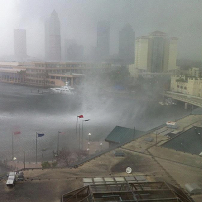 Downtown Tampa and Harbour Island damaged by tornado