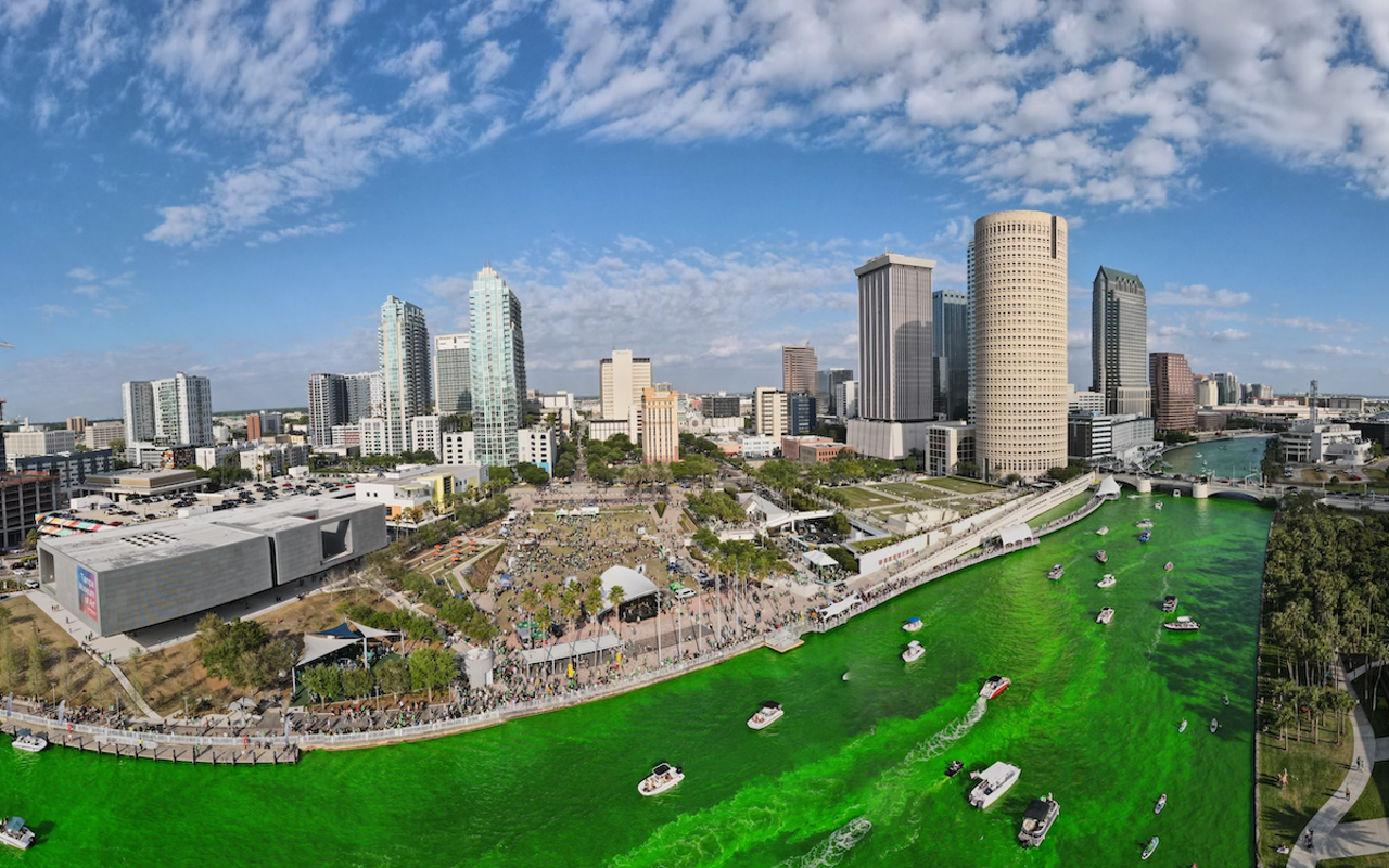 Also part of the celebration is the City of Tampa's tradition of dyeing part of the river green, starting at 11 a.m.