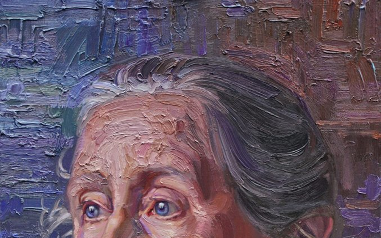 "Renata", oil on canvas, 39.3 x 29.5 inches.