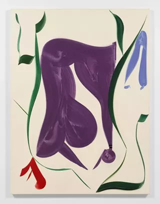 Patricia Treib (American, b. 1979), Violet Sleeve, 2022, oil on canvas, 72 x 54 in., The Alfond Collection of Contemporary Art, Rollins Museum of Art. Gift of Barbara '68 and Theodore '68 Alfond, 2023.1.8 &copy; Patricia Treib, Courtesy of the artist and Bureau, New York