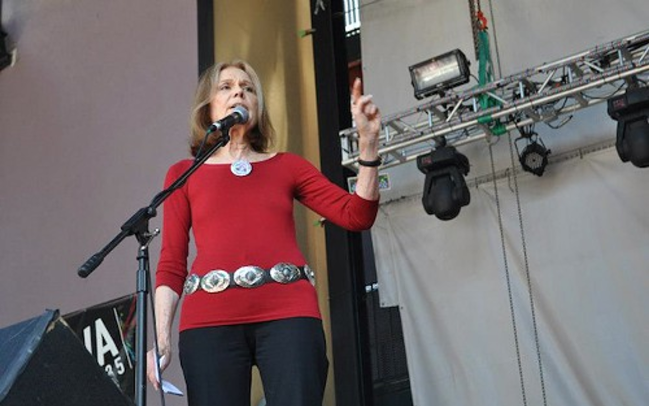 Gloria Steinem speaking at the I Am Choice rally against Amendment Six at Jannus Live.