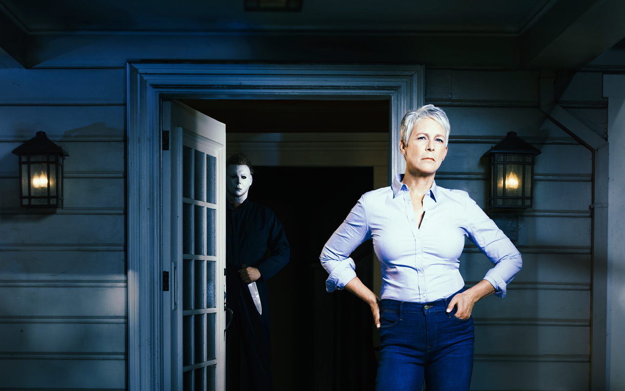 After 40 years, Jamie Lee Curtis (forefront) gives fans the Halloween sequel they've always hoped to see.