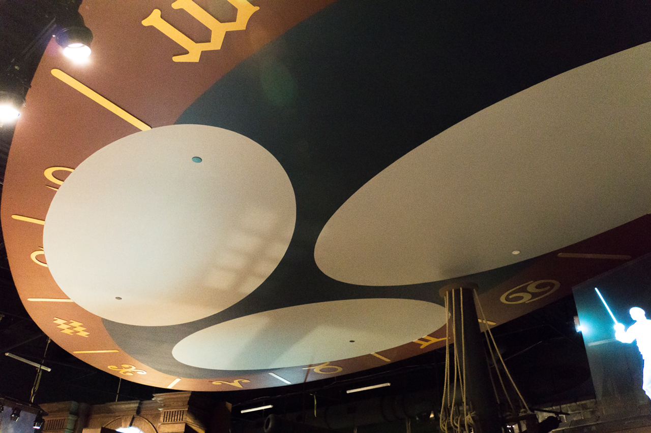 Soon our solar system will be projected onto the ceiling panels shown here so guests can practice navigation.