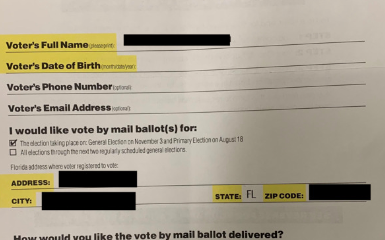 Florida election officials warn of confusing vote-by-mail applications, sometimes containing names of children and pets