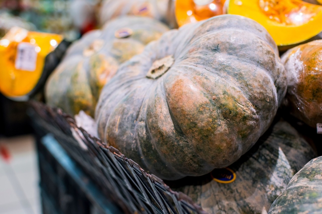 Seminole pumpkin
Cucurbita moschata may be found in Hillsborough county and as far south as Miami-Dade county, and has a long history as a staple among Native Americans, including the Hopi, Iroquois, Maricopa, Navajo, and Seminole tribes. It can be treated as any other type of squash, whether you prefer it boiled, baked or even microwaved.  Be sure not to mistake the Seminole pumpkin for the inedible Okeechobee gourd, which is mottled green and slightly larger than a baseball. 
Photo via MDVEdwards/Adobe