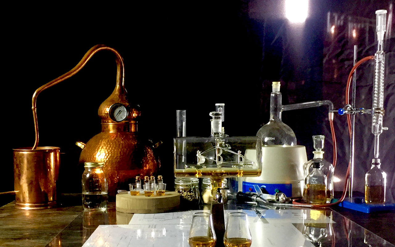 What it looks like when American Freedom Distillery is testing out a new recipe.