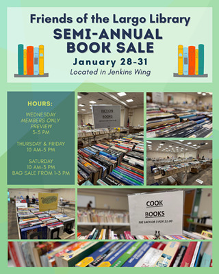 Book sale photos and information