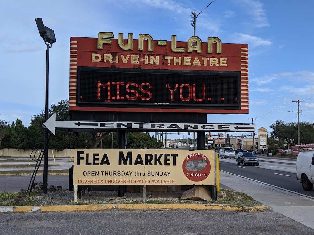 Fun-Lan Drive-In and Swap Shop in Tampa, Florida.