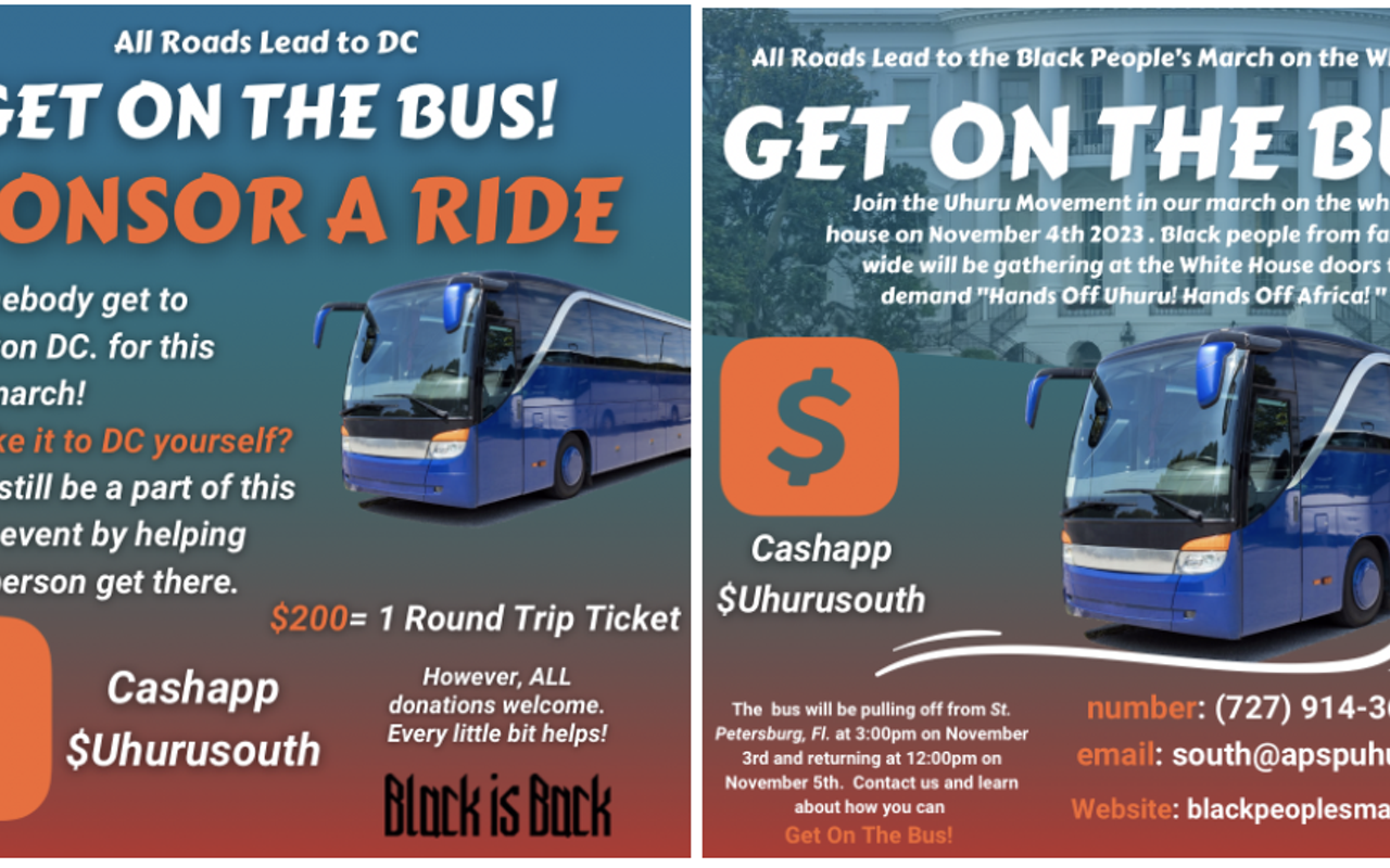 Image: Get on the Bus to Washington DC! For the Black Peoples March on the White House