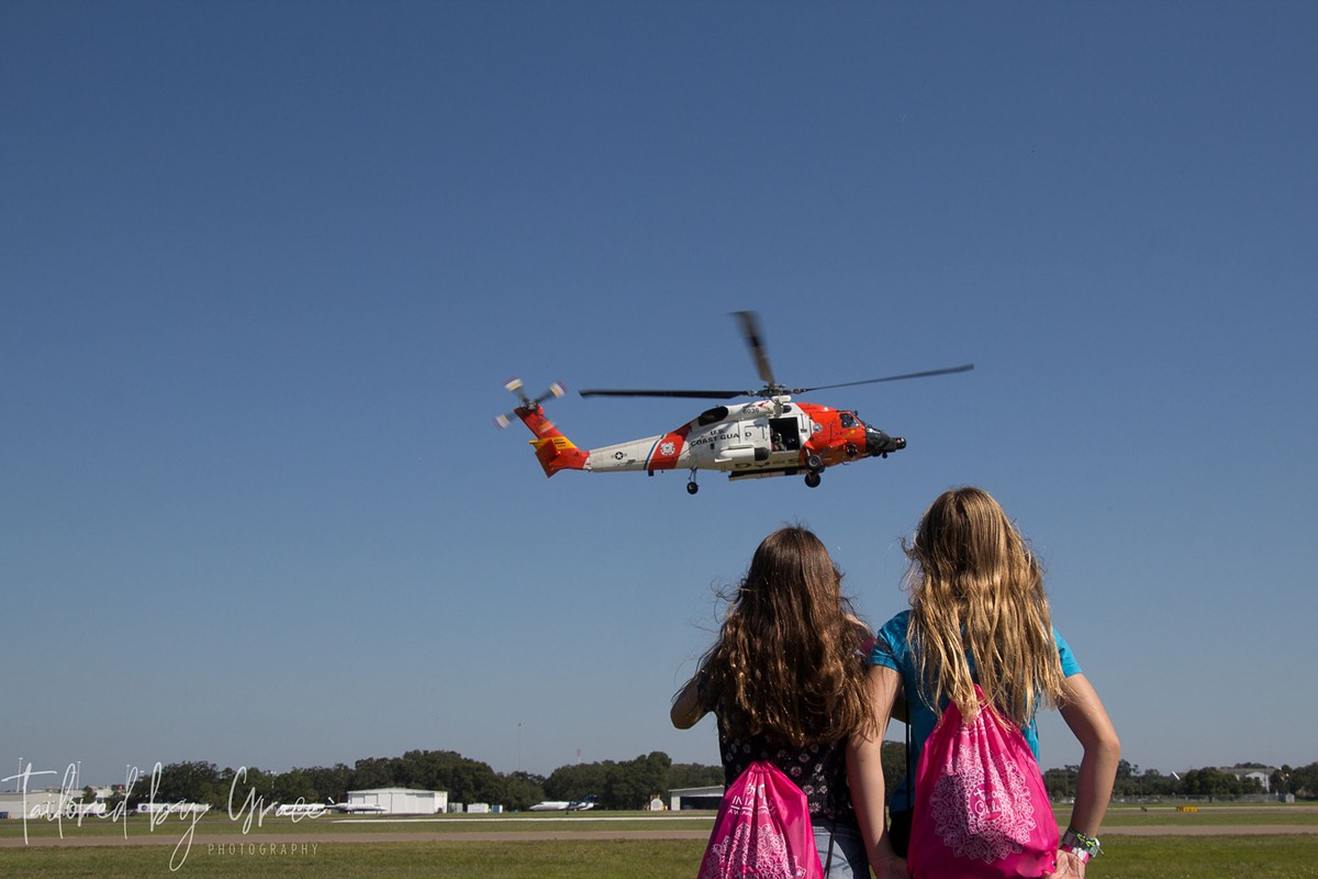 Coast Guard flyover at Girls In Aviation Day