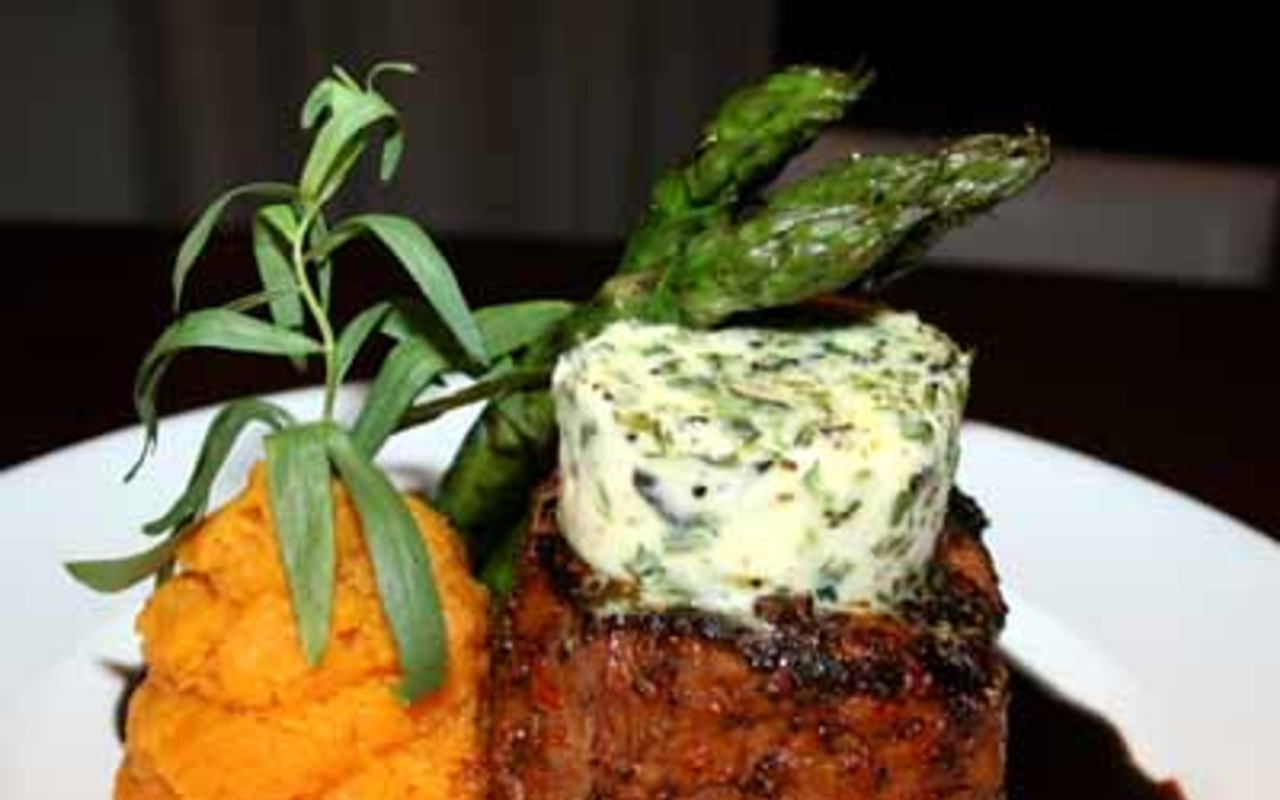 BEEFED-UP ENTRÉE: Grille One Sixteeen's organic, prime, dry-aged filet is flavorful enough to satisfy fans of rib eye.