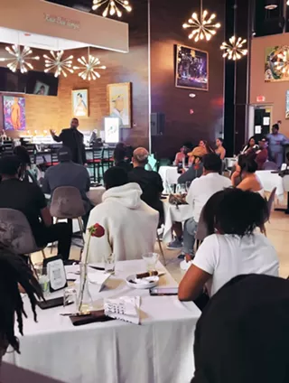 WynWord Wednesdays poet in a packed house