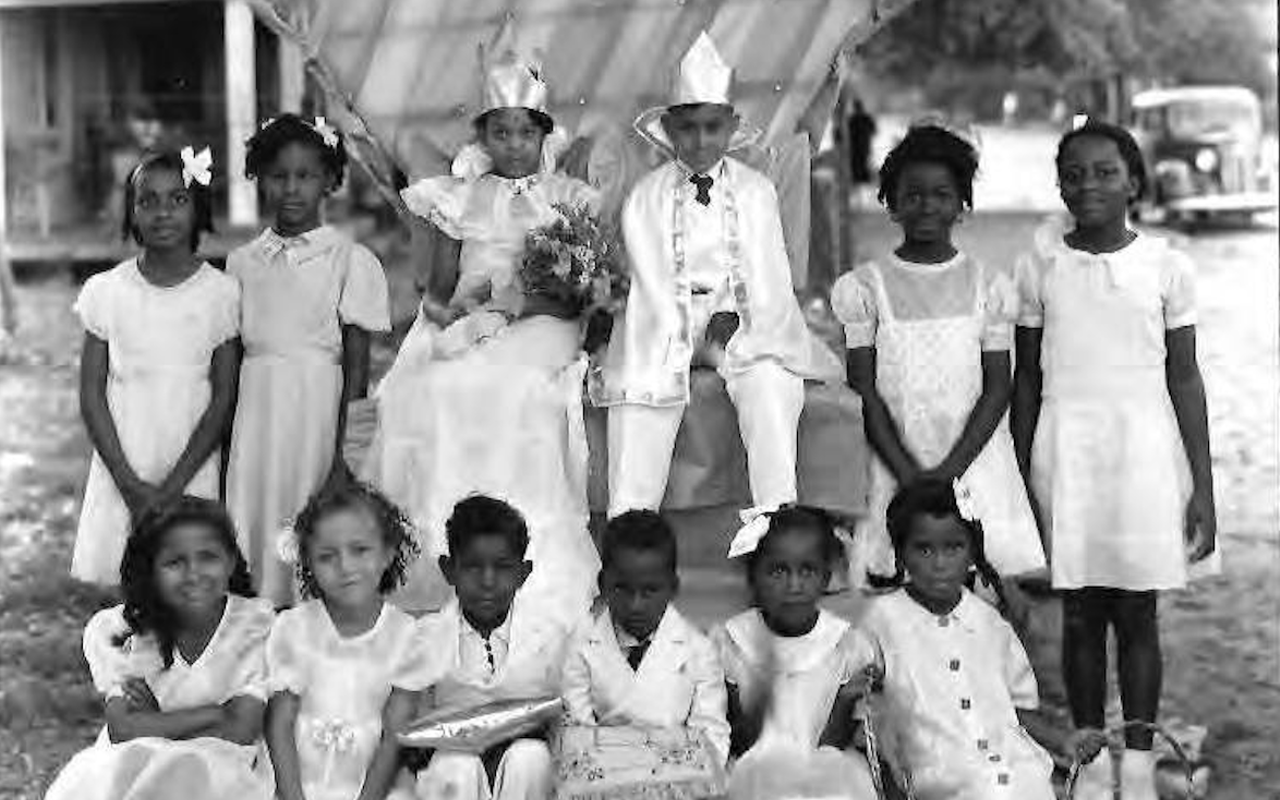 Dobyville School, 307 S. Dakota Ave., May Day King, Queen and their court; Tampa, Fla.