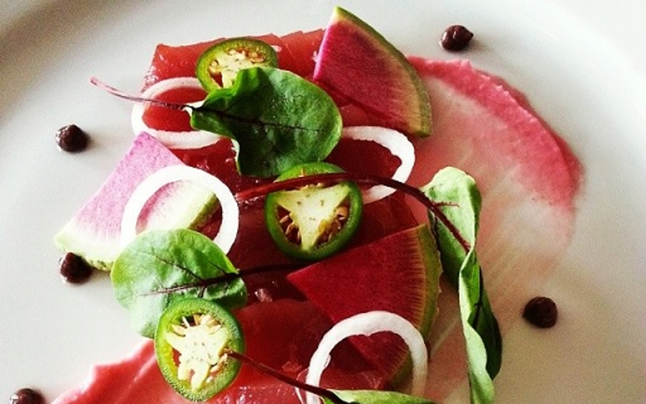 Rooster & the Till's tuna crudo.