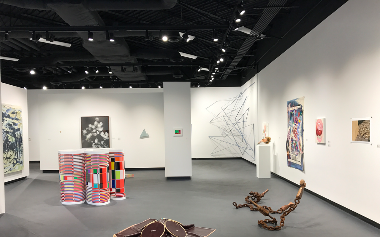 Installation shot of the 41st Juried Student Art Show at the Carolyn M. Wilson Gallery at USF.