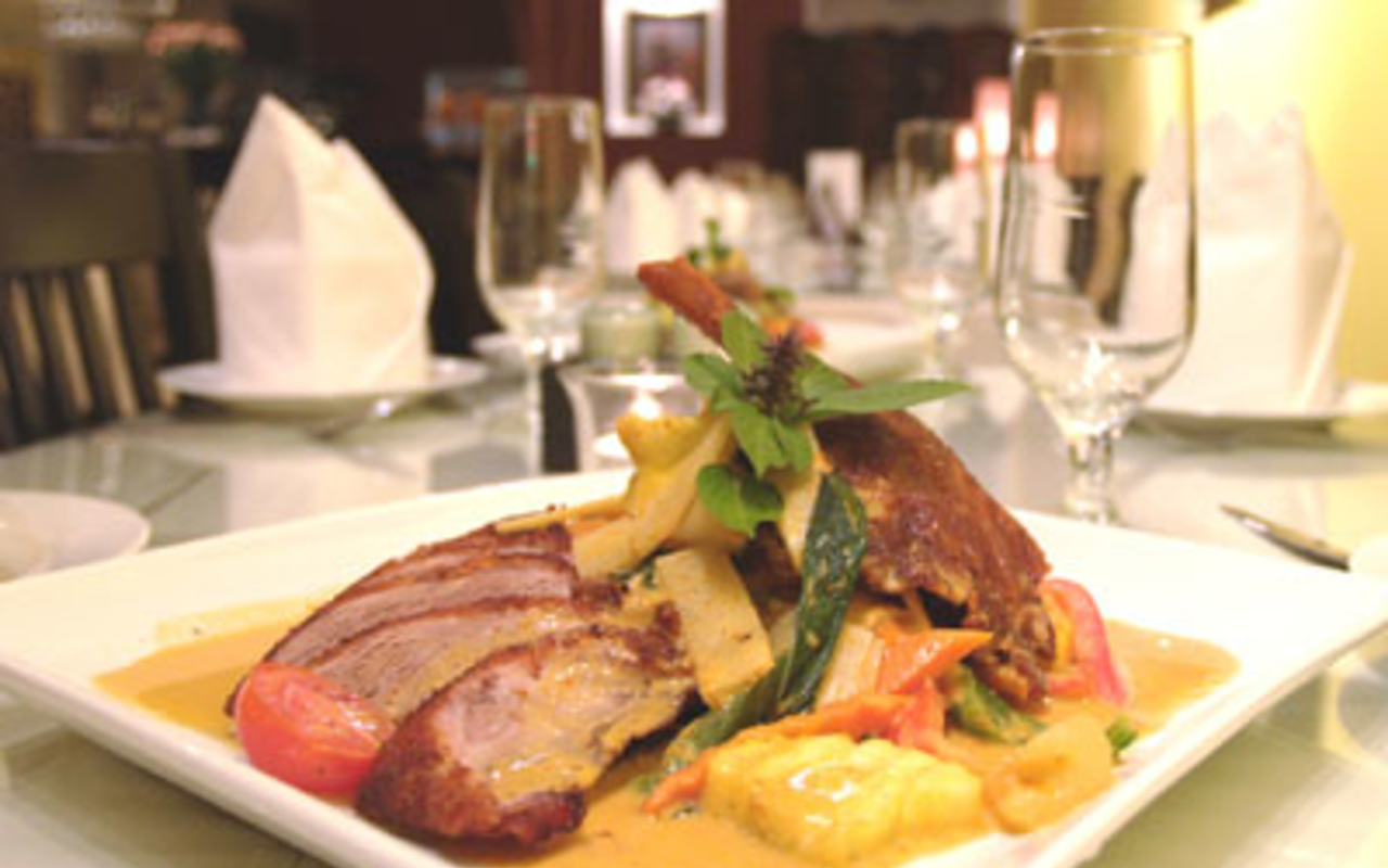 THAI-FALUTIN': The duck curry is the height of chic.