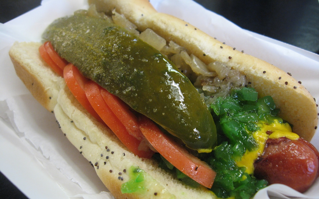 The condiment-laden Chicago dog can be a bit of a mouthful.