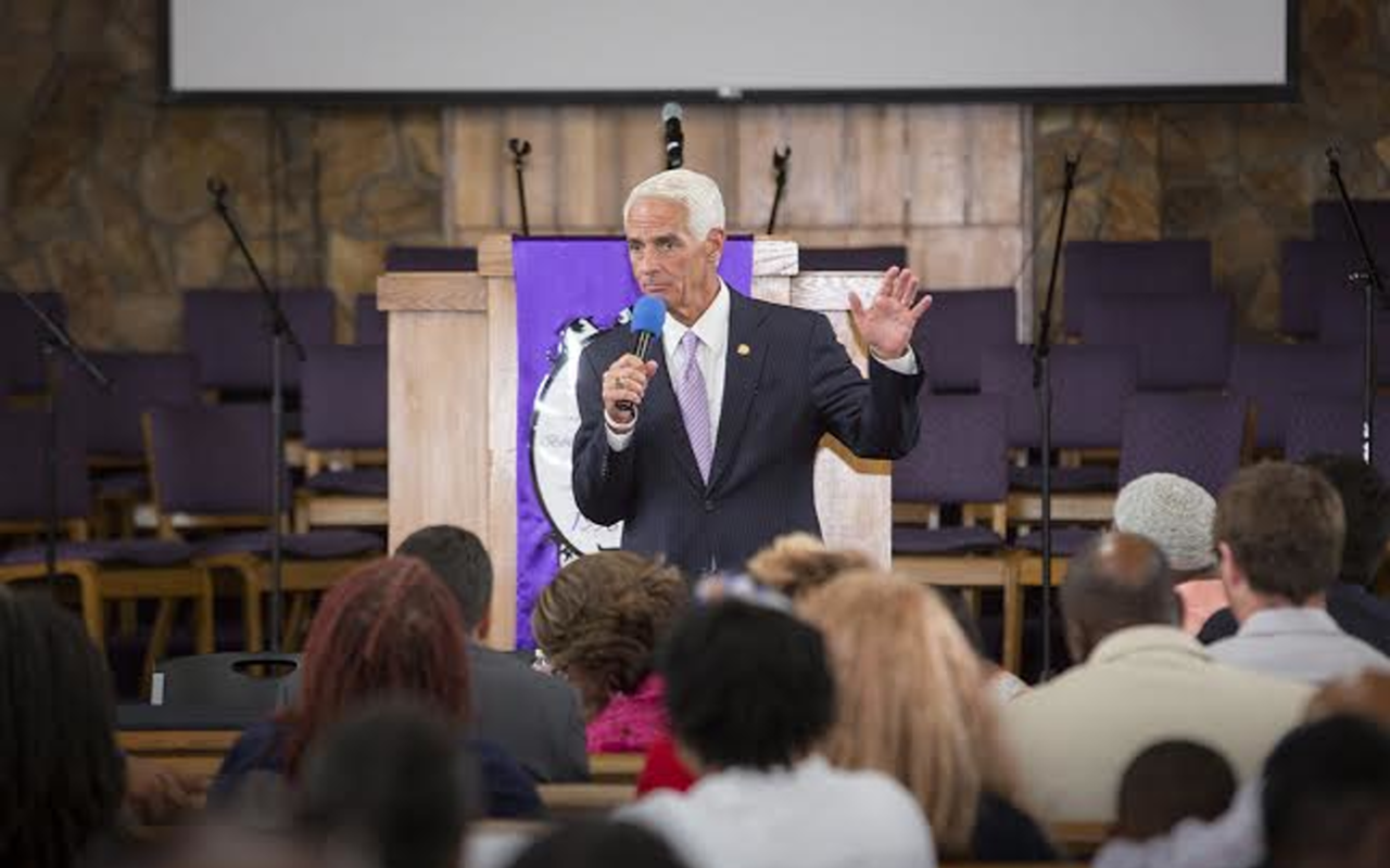 In Tampa, Charlie Crist says he became a Democrat because Republicans "lost their minds"
