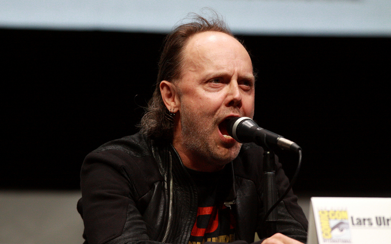 Lars Ulrich speaking at the 2013 San Diego Comic Con International, for "Metallica: Through the Never", at the San Diego Convention Center in San Diego, California.