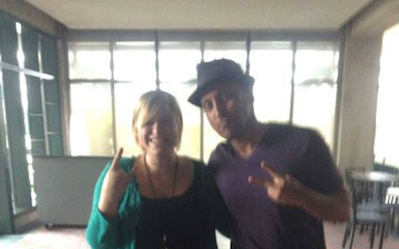 Creative Loafing's Arielle Stevenson and the Daily Show's Aasif Mandvi.
