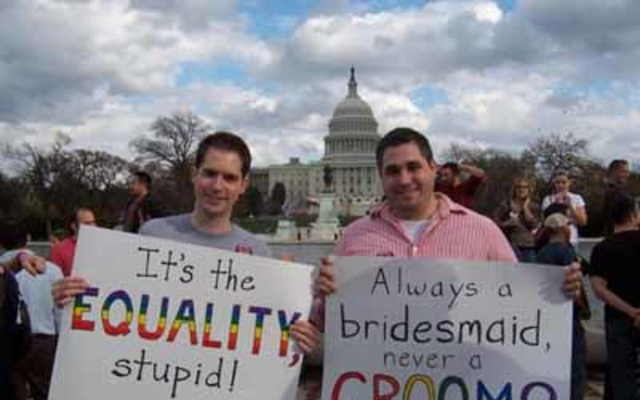 Gay rights activists at the Capitol.