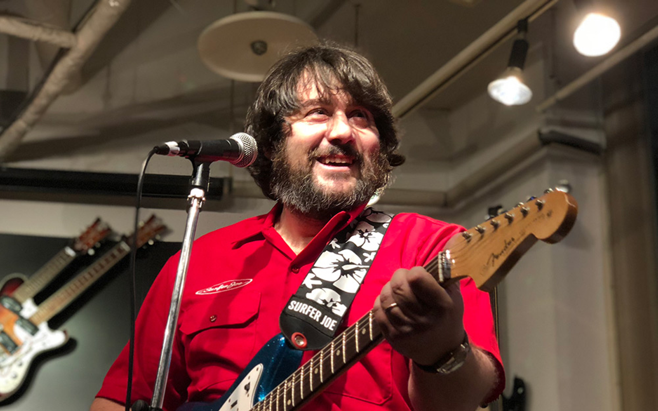 Lorenzo Valdambrini of Surfer Joe, which plays Ella's Americana Folk Art Cafe in Tampa, Florida on Feb. 4, 2024.