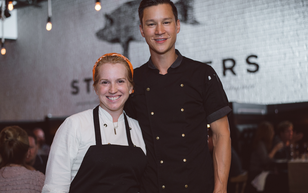 Chefs Allison Vines-Rushing and Jeffrey Jew worked together to create inventive dishes using local ingredients.