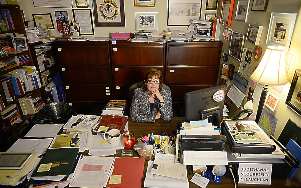OFFICE HOURS: McLaughlan at her desk at the USF St. Petersburg.