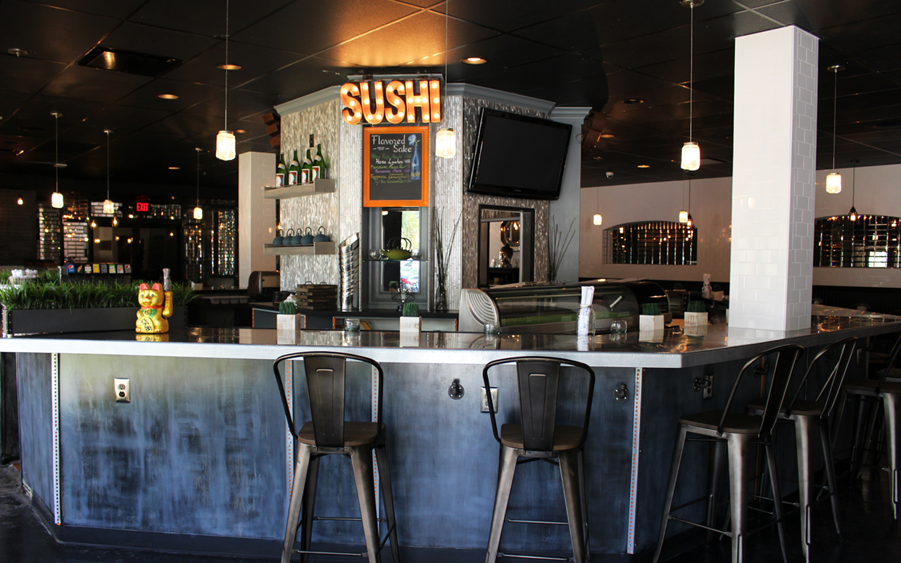 Walk into S Bar and you're greeted by the 
new restaurant's gleaming sushi bar.