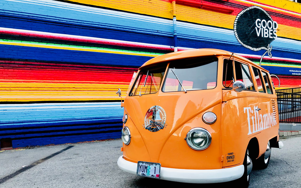 Look out for Tillamook's orange VW cheese bus in Tampa