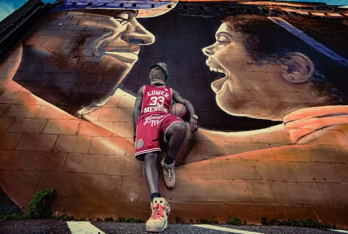 Pusha Preme at Kobe & Gianna Bryant Mural