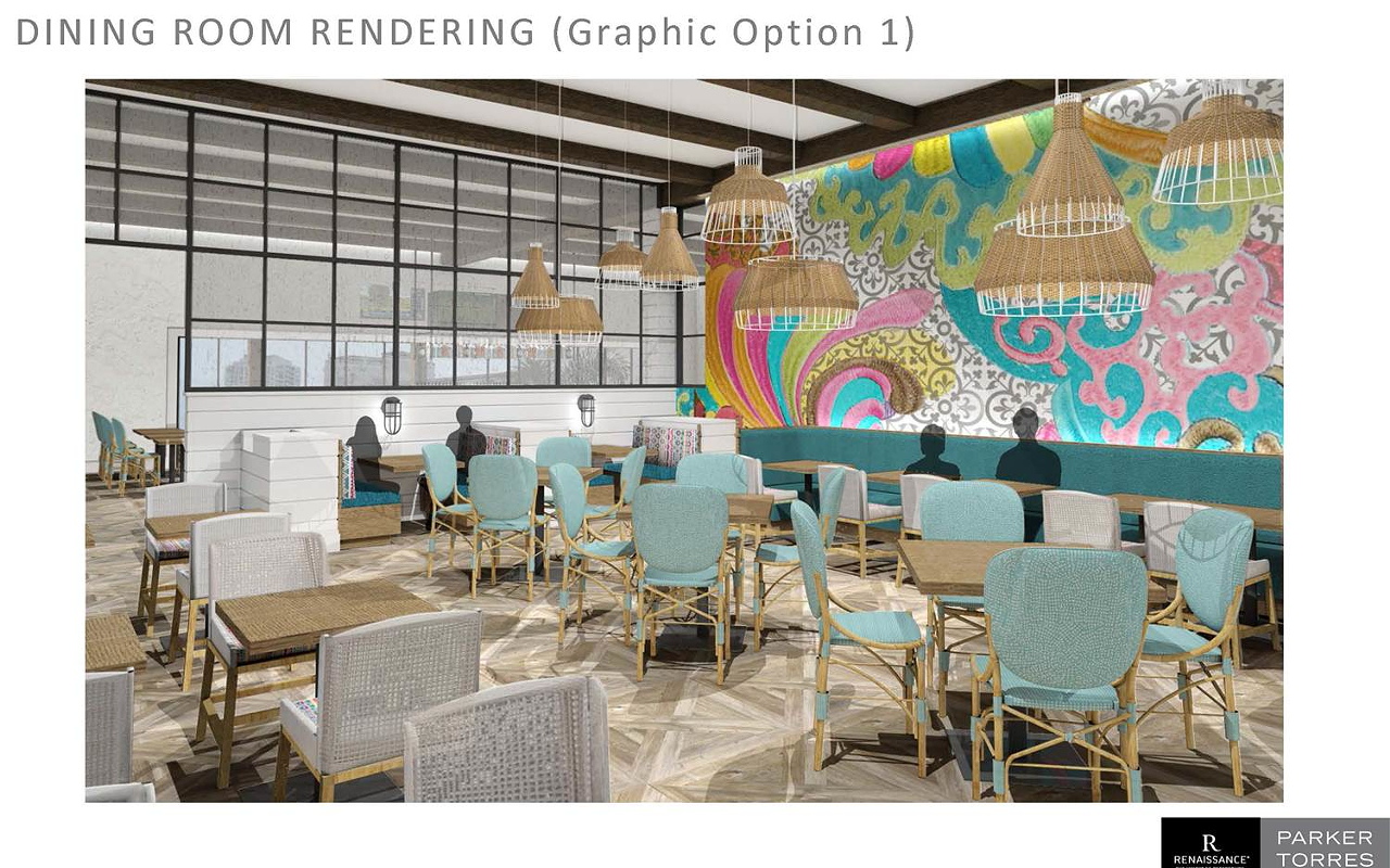 A rendering of the main Paul's Landing dining area.