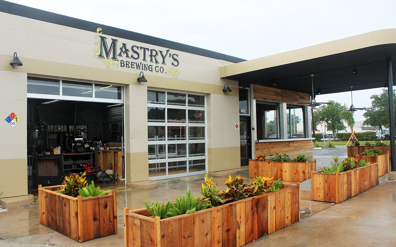 Contained by planters, the uncovered half of the Mastry's beer garden will offer games like Jenga.