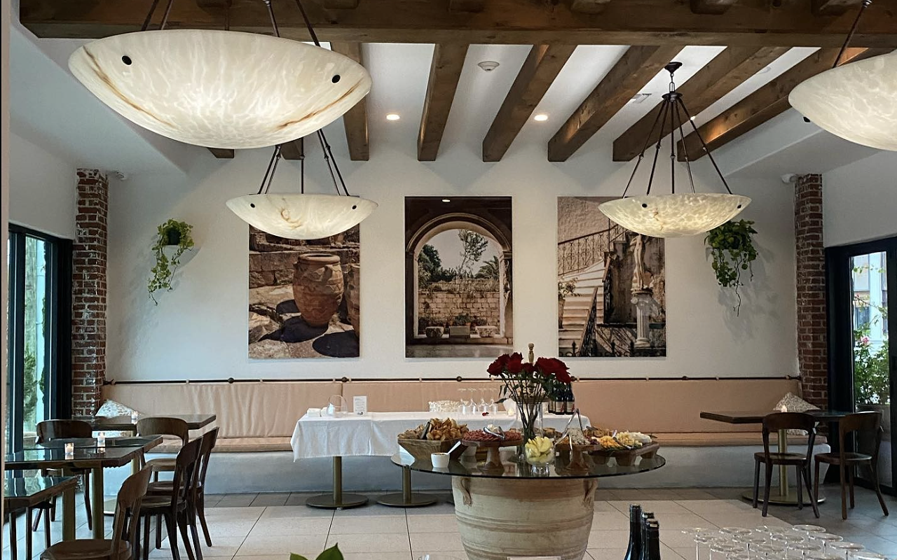 The interior of Psomi, a local Greek restaurant that received a Bib Gourmand nod this week.