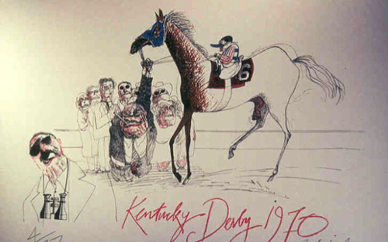 Ralph Steadmany's illustrations from the Kentucky Derby article written by Hunter S. Thompson.