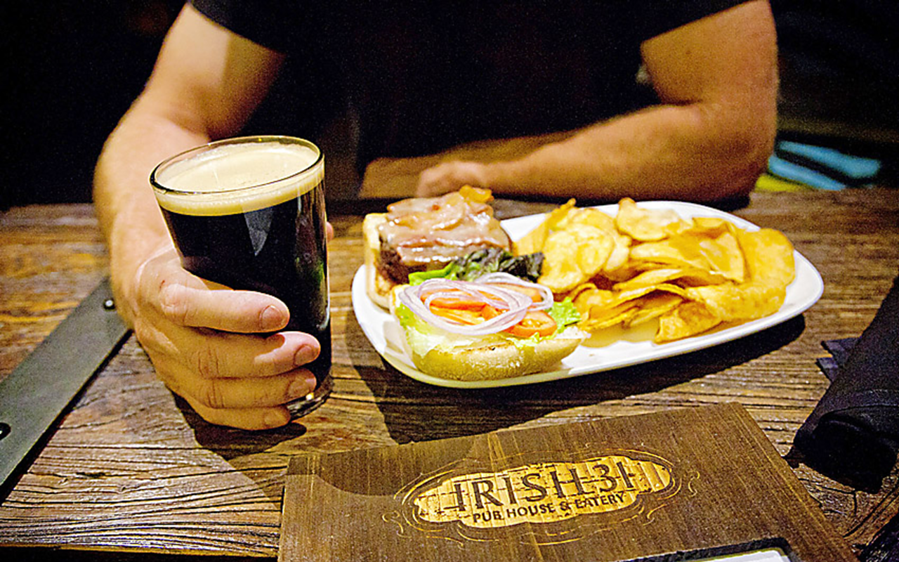 HIGH STANDARD: House-made potato chips and tasty toppings make for a better burger at Irish 31.