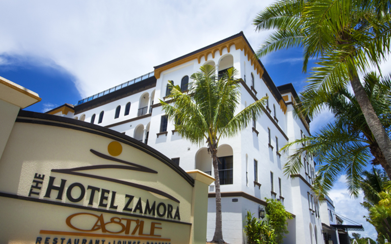 The Zamora carries the vibe of a beachside castle more than a hotel.