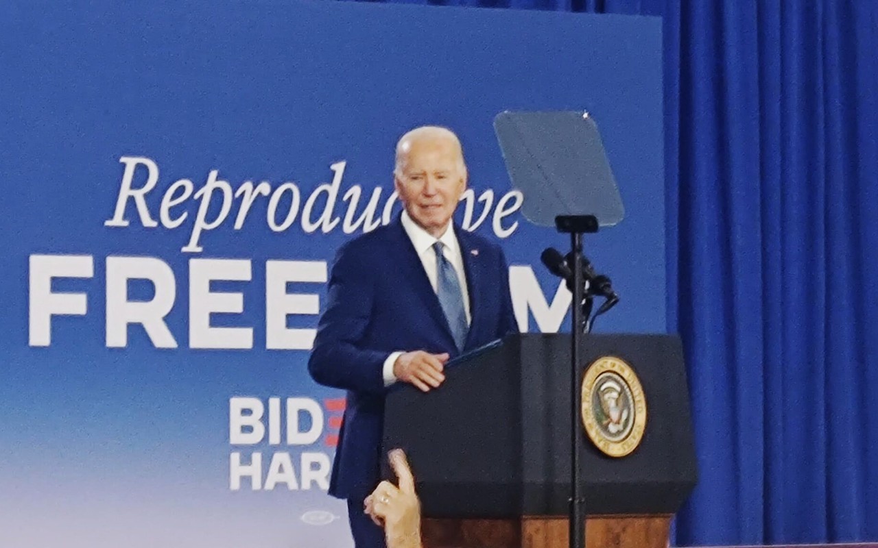 President Joe Biden at the Dale Mabry campus of Hillsborough Community College in Tampa on April 23, 2024