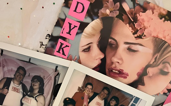 Dozens of attendees partied at Dyke Night's lovers-themed party in St. Pete last month.