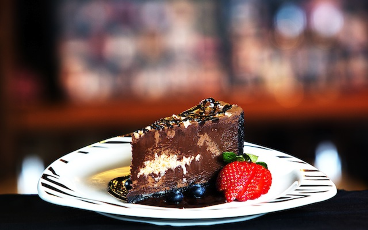 WHAT’S NOT TO LOVE? The chocolate Kahlúa mousse torte is a creamy, dreamy slice of chocolate with a hint of coffee.