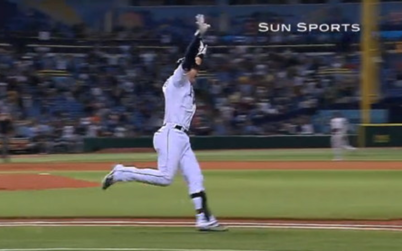 Sun Sports captured an exultant Evan Longoria as he ran the bases following his wild card-winning home run.