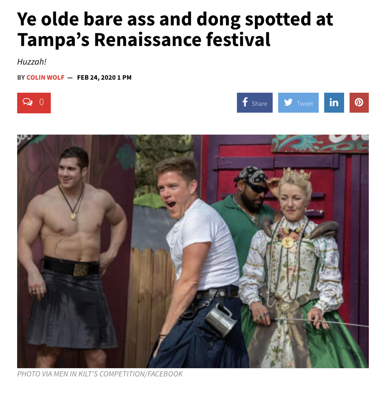 "As I'm filming, they're cheering and cheering, this one came around, swirled around, danced, then he bent over and lifted up his kilt and there's his backside saying hello. Everyone's cheering and cheering and shaking and then you're seeing other body parts shaking around from underneath there," Clermont resident Steve Treague told WTVT. Read More