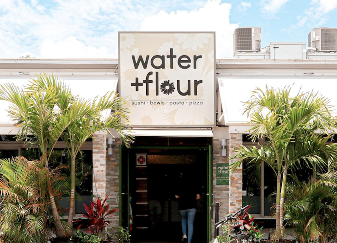 Water + Flour
1015 S. Howard Ave, Tampa, (813) 251-8406
With a new look, name and menu, the former home of Ciccio Water is now Water + Flour. The lunch and dinner menus include &#147;simple sushi&#148; (think ahi tuna, hamachi and avocado rolls), &#147;rolls that spark joy&#148; (yes, there&#146;s a volcano roll), California bowls (chicken & broccolini, &#147;Fitness,&#148; &#147;The Local&#148; and more), small plates and grilled wraps while the &#147;All Day&#148; menu has fresh pasta (the &#147;Lil&#146; Spicy,&#148; three-cheese bolognese, more), salads and nine types of 12-inch brick oven pizza. Prices go from $4 for a small Italiano salad to $39 for a family-sized plant-based bolognese pasta.
Photo via Water + Flour/Facebook