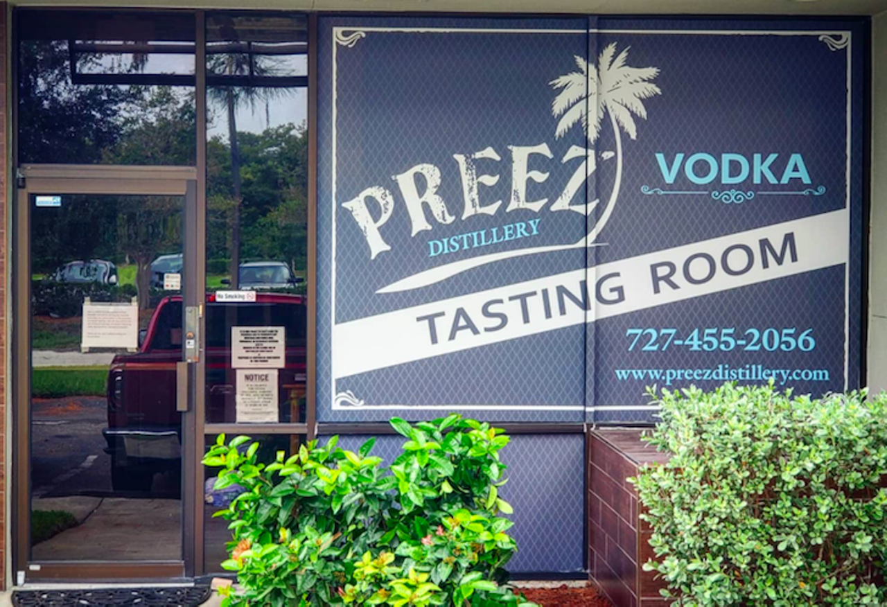 Preez Distillery & Tasting Room
10550 72nd St. N. no. 503., Largo, (727) 455-2056
Owned by a veteran couple, this Largo distillery offers a great alternative to those missing out on bars and breweries that are under restriction. Upon entering the tasting room, guests learn the subtleties of each vodka through appearance, smell, and flavor. Tastings are complimentary, and bottles are available for purchase as well.
Photo via Preez Distillery/Facebook