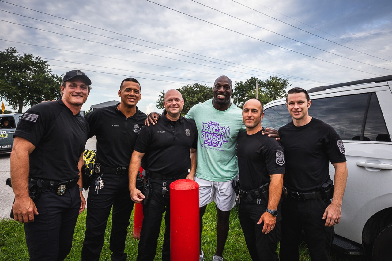 Photo: All the kids getting ready for back-to-school with Tampa’s WWE superstar Titus O’Neil