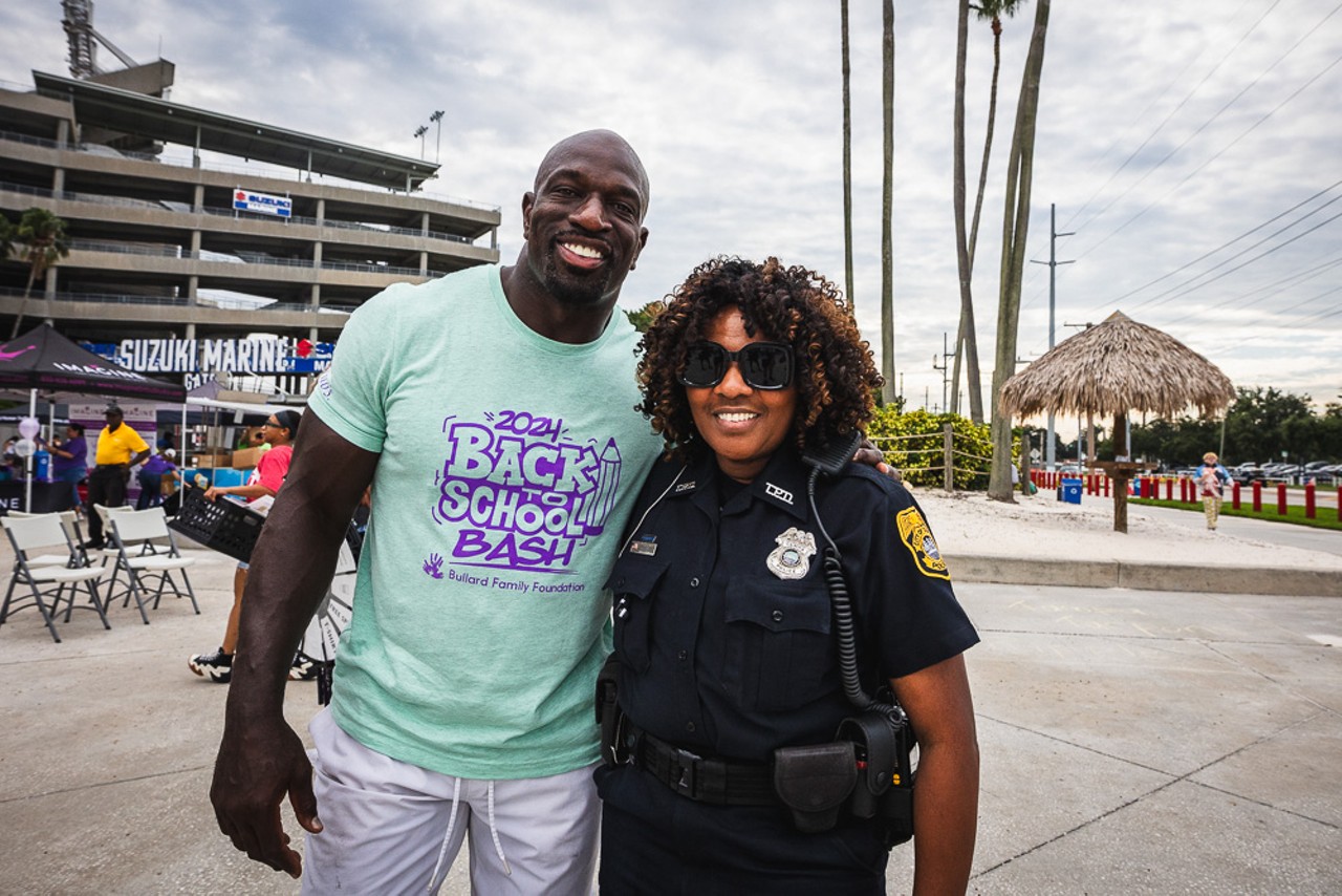 Photo: All the kids getting ready for back-to-school with Tampa’s WWE superstar Titus O’Neil