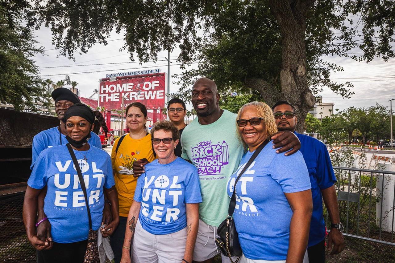 Photo: All the kids getting ready for back-to-school with Tampa’s WWE superstar Titus O’Neil