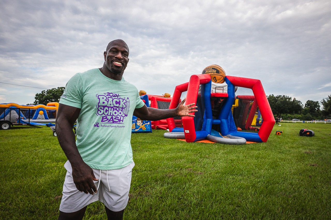 Photo: All the kids getting ready for back-to-school with Tampa’s WWE superstar Titus O’Neil